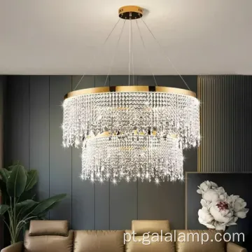 Luz de cristal de ouro luxuoso para casamentos elegantes